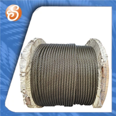 20 mm ungalvanizirani čelični kabel 6x 37+ fc čelična žica užeta